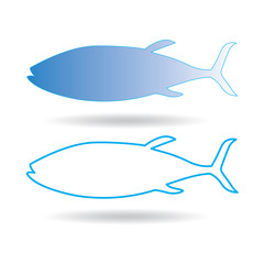 blue vector icon of fish
