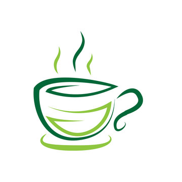 tea cup leaf logo