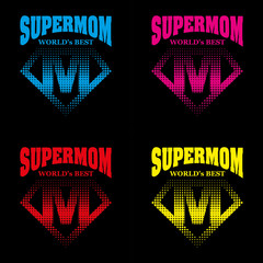 Super Mom hero Logo Supehero Letters