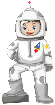 Happy boy in spacesuit
