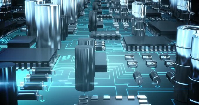 Close-up of electronic circuit board