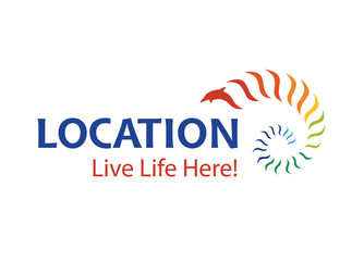 Vector - City or town promotion logo, isolated on white background. Vector illustration.