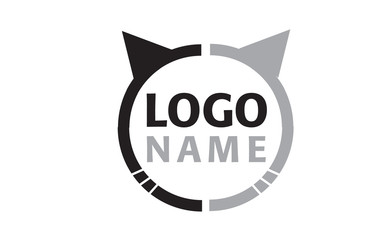 Vector - Cattery or pet shop logo, isolated on white background. Vector illustration.