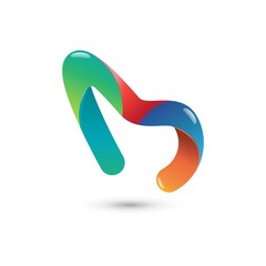 Colorful Letter M Logo Template