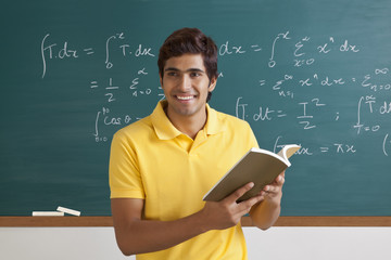 College student with a book