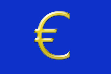 Illustration of Euro Sign with Blue Background