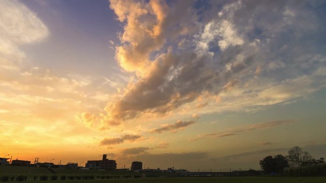 time lapse・秋の夕焼け空