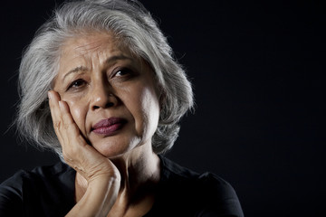 Old woman dreaming 
