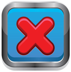 Fototapeta premium Exit x button vector