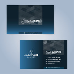Blue Modern Business Card Set, Illustration Vector10