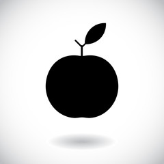 Apple with leaf. Isolated on white background. Vector illustration