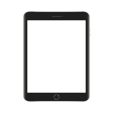 Mock up black tablet isolated on white vector design