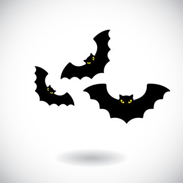 A group of bats flying . Vector illustration