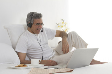 Man working on his laptop