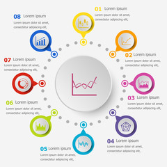 Infographic template with graph icons