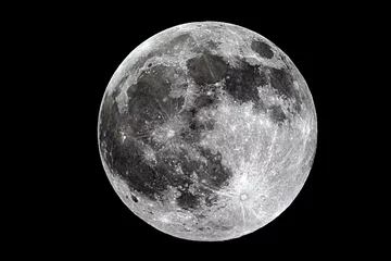 Selbstklebende Fototapete Vollmond Mondhintergrund / Der Mond ist ein astronomischer Körper, der den Planeten Erde umkreist und der einzige permanente natürliche Satellit der Erde ist