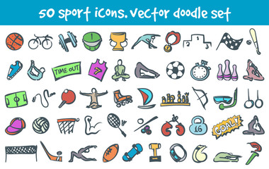 vector doodle icons set