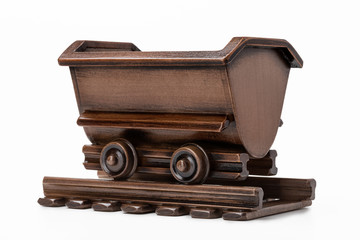 Mine cart toy for transporting coal and ore.