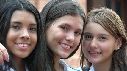 Female Teen Friends Smiling