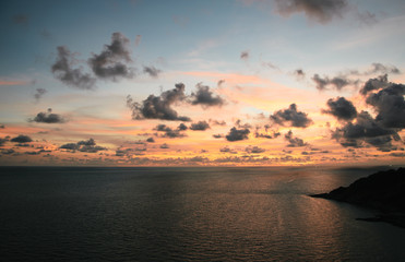 Viewpoint landscape laem promthep cape at sunset, phuket, thailand