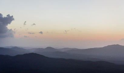sunrise and layer of mountain