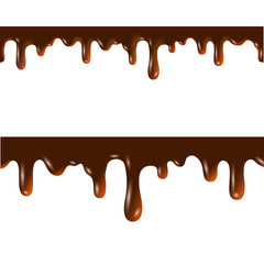 Melted chocolate seamless borders with clipping mask