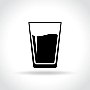 water glass icon on white background