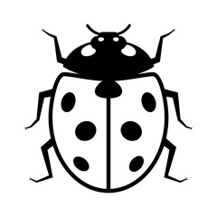 Naklejka premium Coccinellidae Biedronka lub biedronka chrząszcz owad ikona płaskich wektorów dla aplikacji i stron internetowych poświęconych dzikiej przyrody