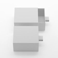 Elegant Sliding Box Mock-Up Template On Isolated White Background, 3D Illustration