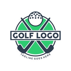 Unique golf logo with minimalist shapes and colors