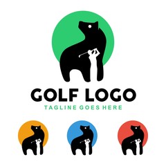 Unique golf logo with minimalist shapes and colors