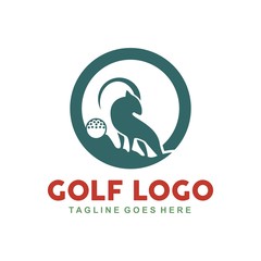Unique golf logo with minimalist shapes and colors