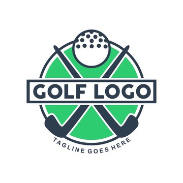 Unique golf logo with minimalist shapes and colors