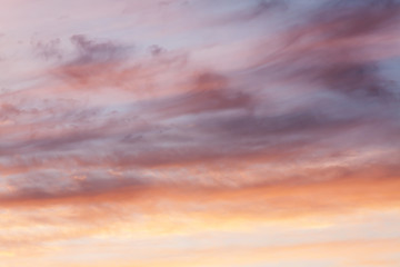 Pink, red and orange clouds in the sky