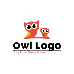 Fototapeta premium Unique owl logo with minimalist shapes and colors