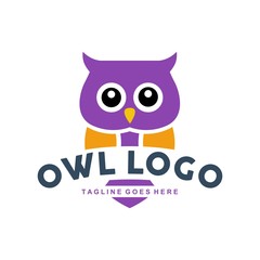 Fototapeta premium Unique owl logo with minimalist shapes and colors