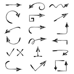 set of doodle arrows