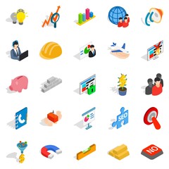 Conception icons set, isometric style