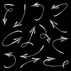 scribble arrows on black background