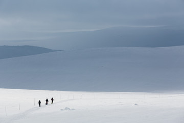 Backcountry atmospheric  frozen remote country in winter