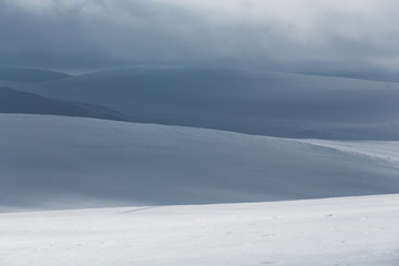 Fototapeta na wymiar Backcountry atmospheric frozen remote country in winter