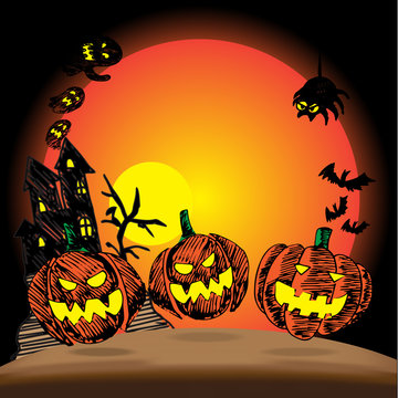 October Halloween vector icon design background