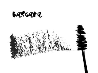 Vector Mascara Brush and with messy stroke