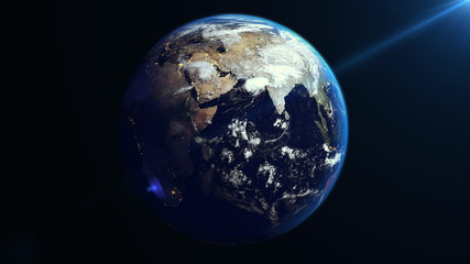 Fototapeta na wymiar Earth Rotation in Space. Asia.