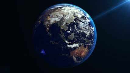 Fototapeta na wymiar Earth Rotation in Space. Asia.