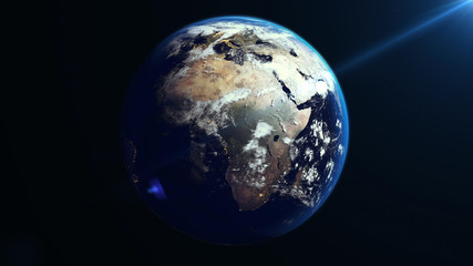 Fototapeta premium Earth Rotation in Space. Africa continent.