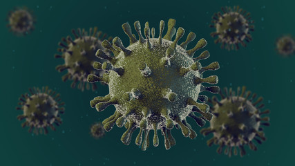 Fototapeta na wymiar Influenza Virus H1N1.
