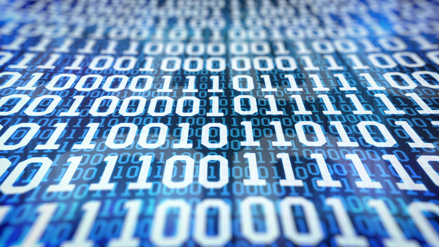 Closeup of binary code.