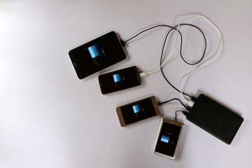 power bank rechargeable batteries attached to a mobile phone