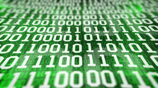 binary code screen. Closeup.